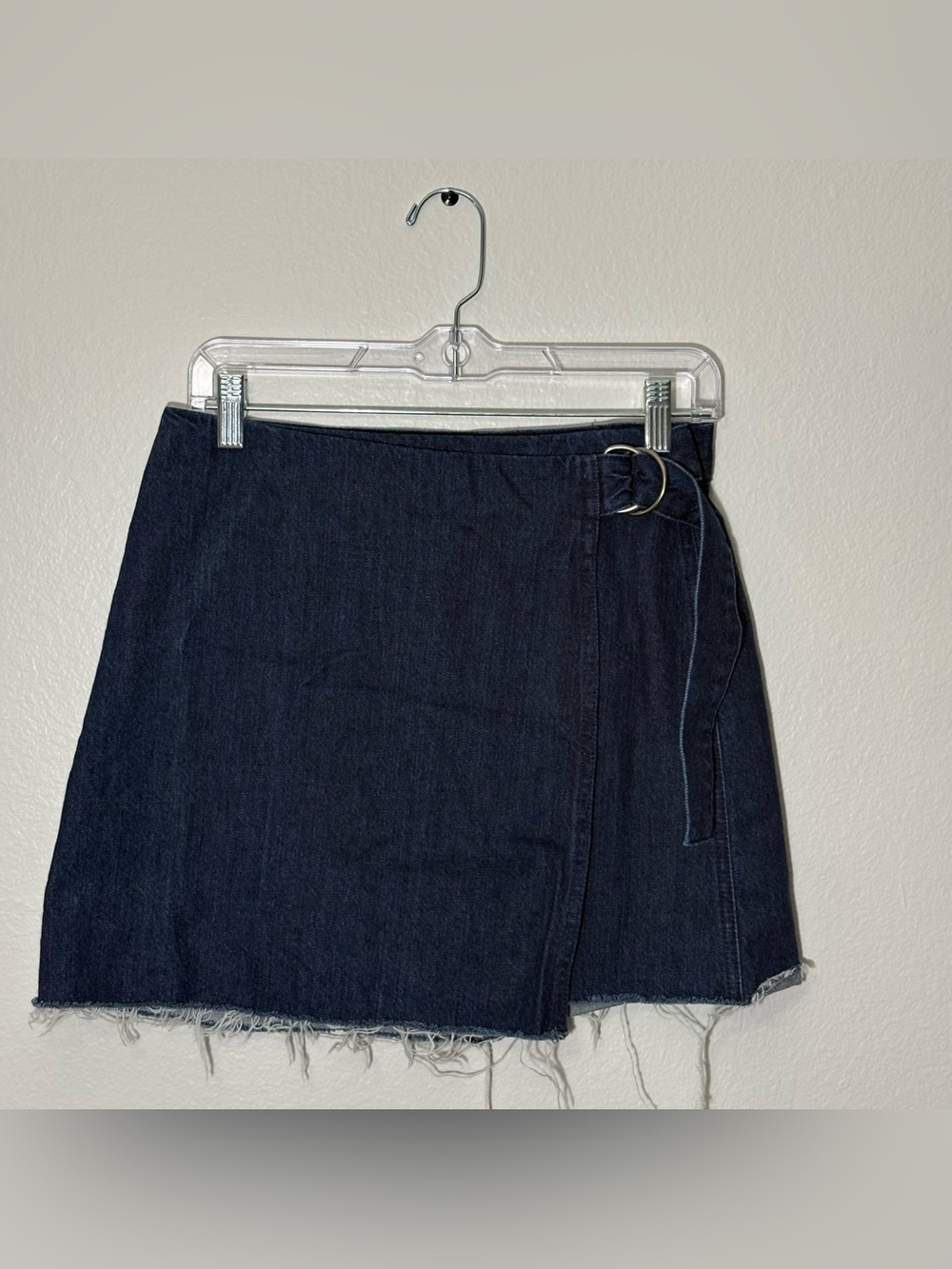 Madewell Denim Raw-Hem Mini Wrap Skirt 4